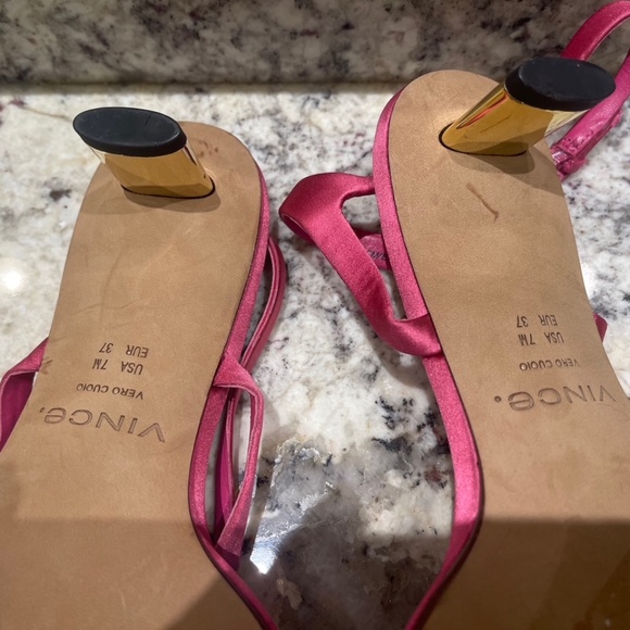 New w/out box - Vince Pink Ester Ankle Strap Sandals - Size 7M - Picture 12 of 16